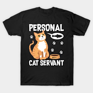 Funny Personal Cat Servant Watercolor Cute Animal Lovers T-Shirt